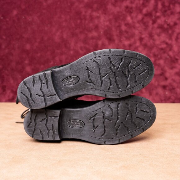 Sofft Women Sharnell Low Distress Black Suede Back Lace-up Mid Calf boots sz 6 - Picture 5 of 9